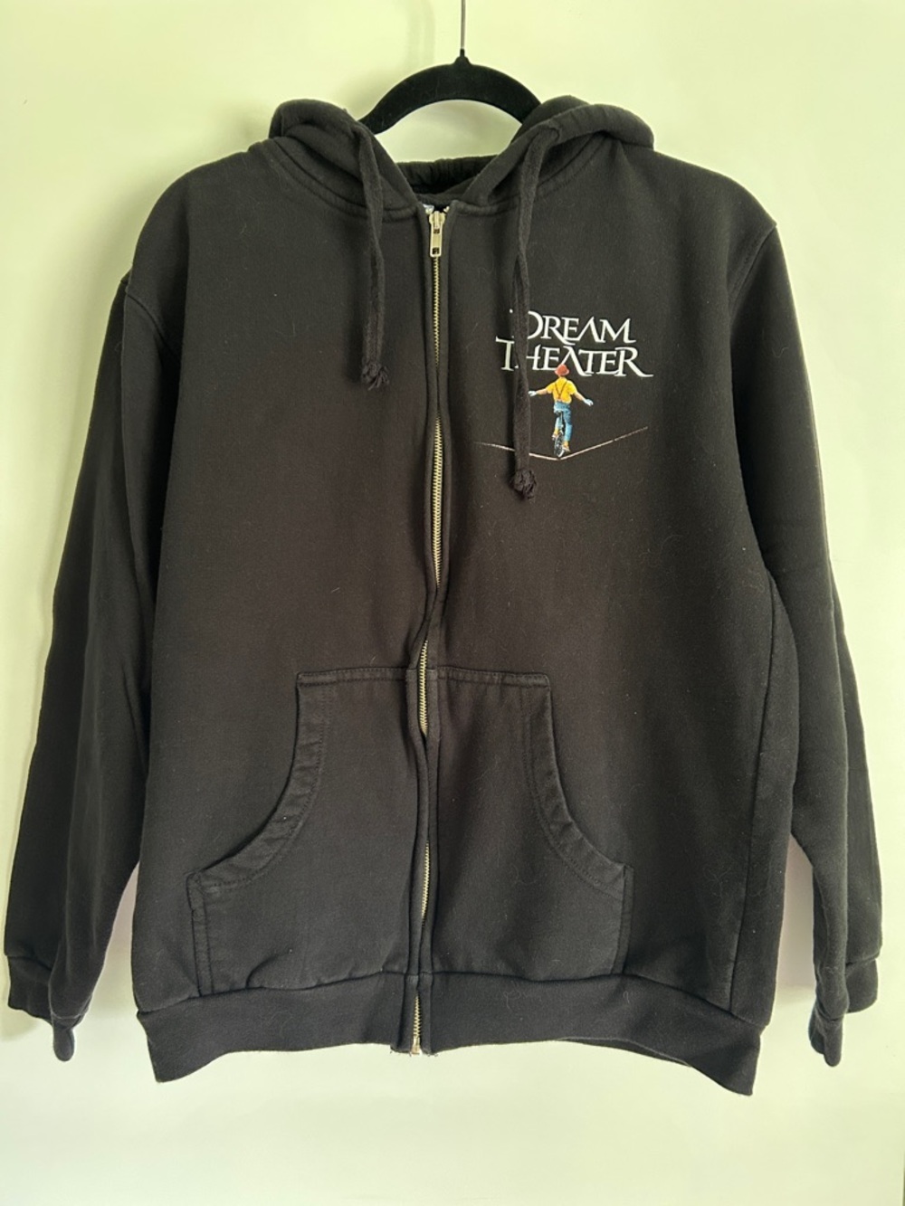 Dream Theater Black Zip-Up Hoodie with Tightrope Graphic